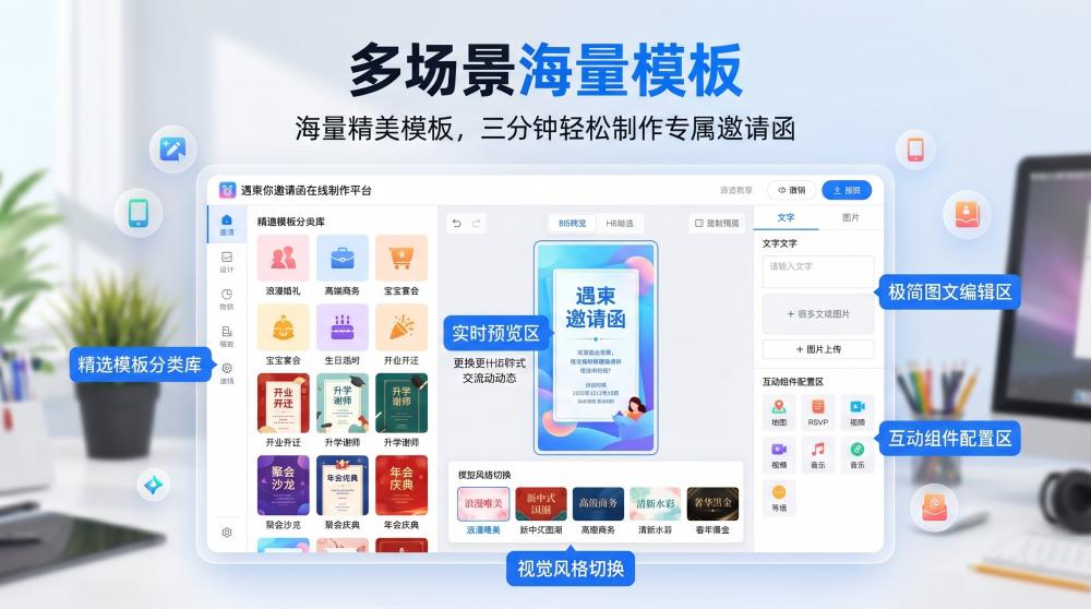 国潮开业电子请柬模板封神！用对工具，顾客主动找上门✨